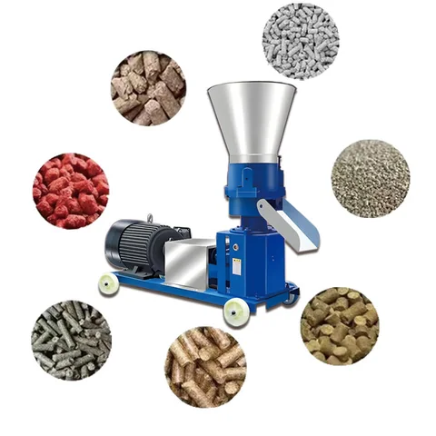 Flat die feed pellet machine with 220 volt 3 kW electric motor